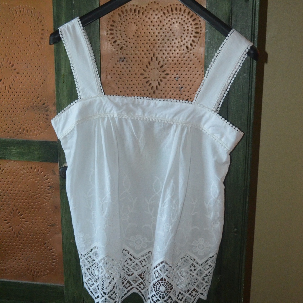 Crescent  Edita Crochet and Lace detailed top